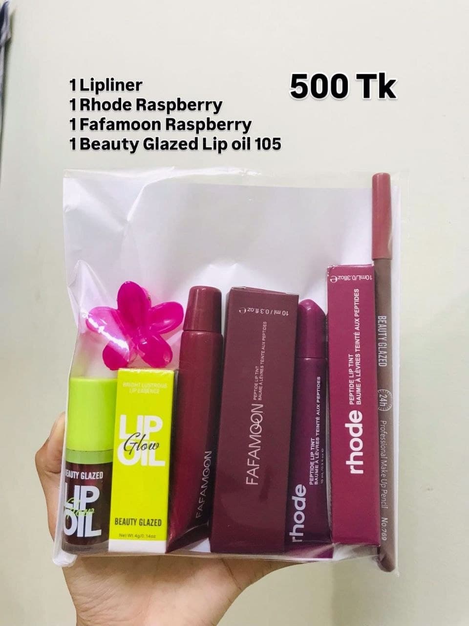 4-Piece Lip Combo — Raspberry · Oil 105